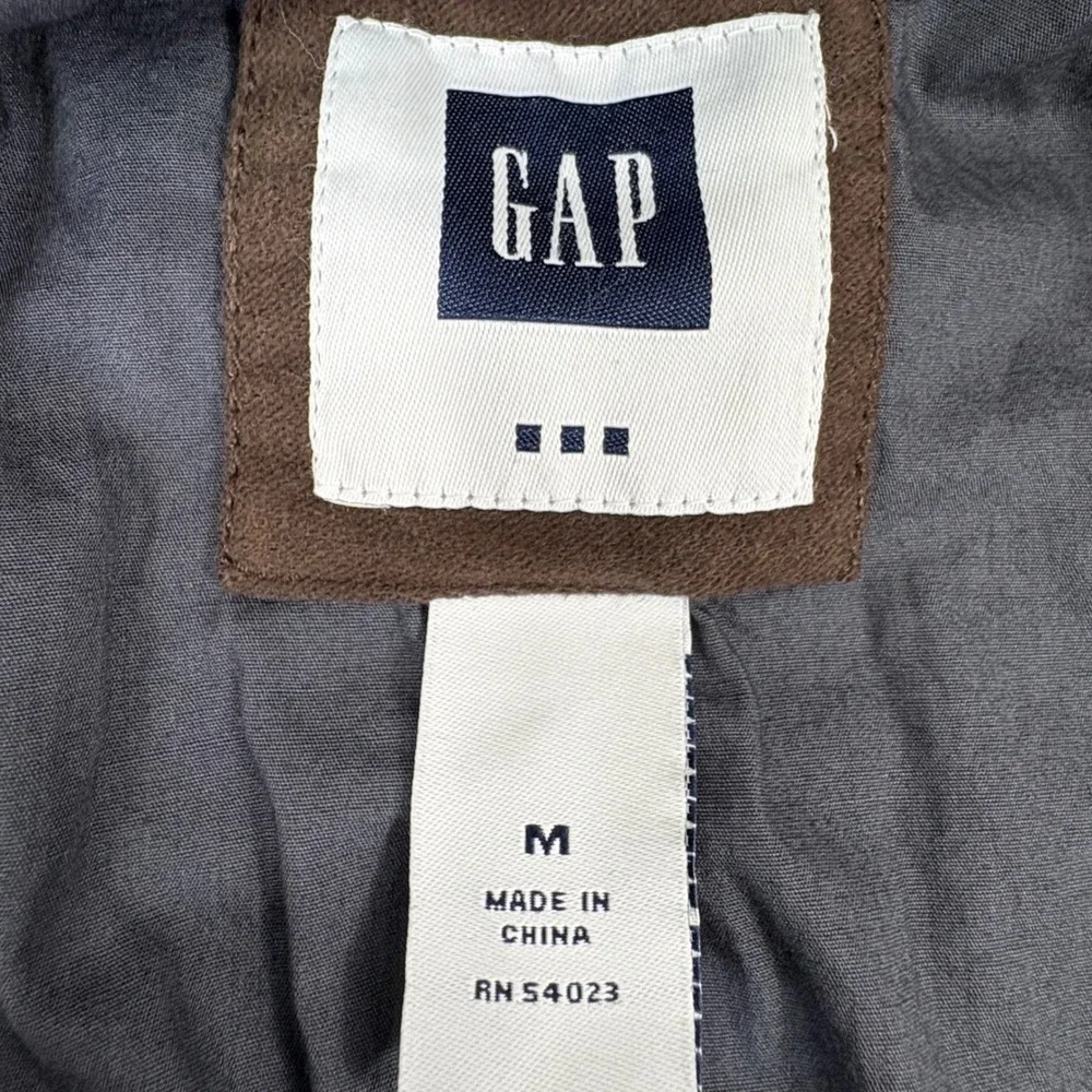 Gap Vintage Y2K Blazer Jacket Mens Medium Brown Cotton 3-Button Casual Normcore